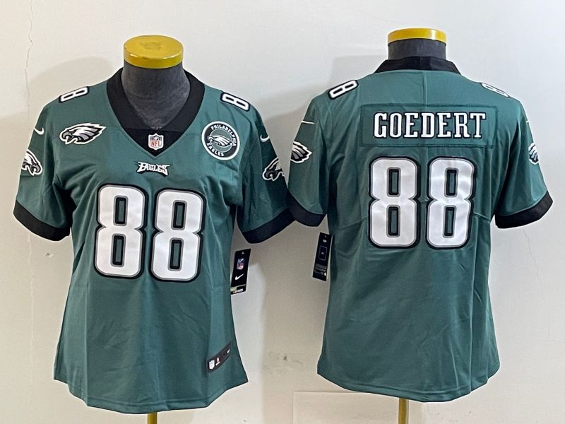 Women Philadelphia Eagles #88 Goedert Green 2025 Nike Vapor Limited NFL Jersey style 5